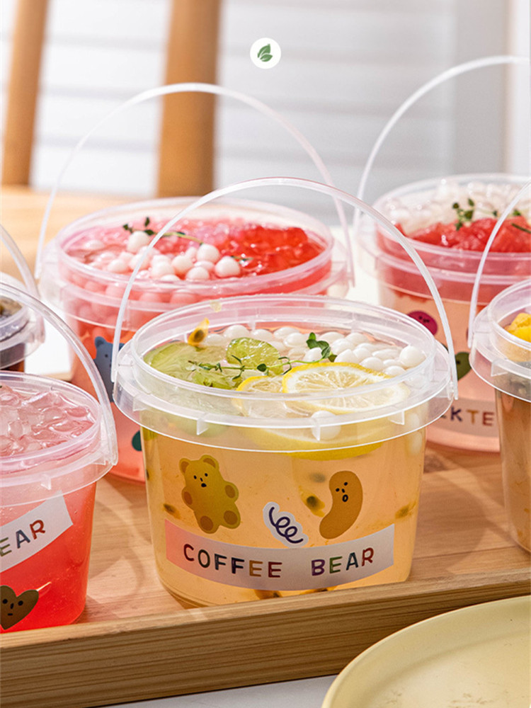 冰粉碗打包盒手提水果捞甜品芋圆烧仙草桶杯一次性专用碗盒子商用