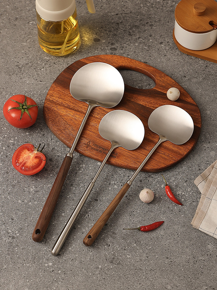 炒菜铲子304不锈钢小锅铲家用胡桃木蘑菇铲迷你炒勺煎铲铁铲厨具,厨房/烹饪用具,锅铲,淘宝优惠券,粉丝福利购,淘宝优惠卷