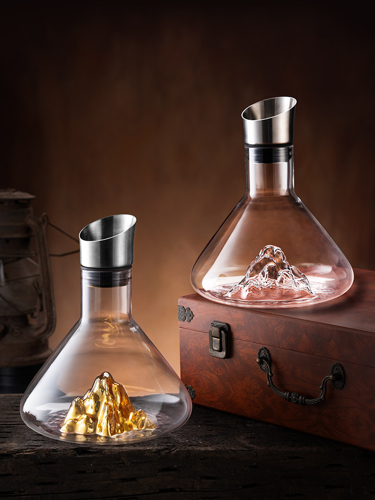 金山瀑布式红酒醒酒器套装家用快速轻奢高档水晶红酒杯分酒壶摆件,餐饮具,醒酒器,淘宝优惠券,粉丝福利购,淘宝优惠卷