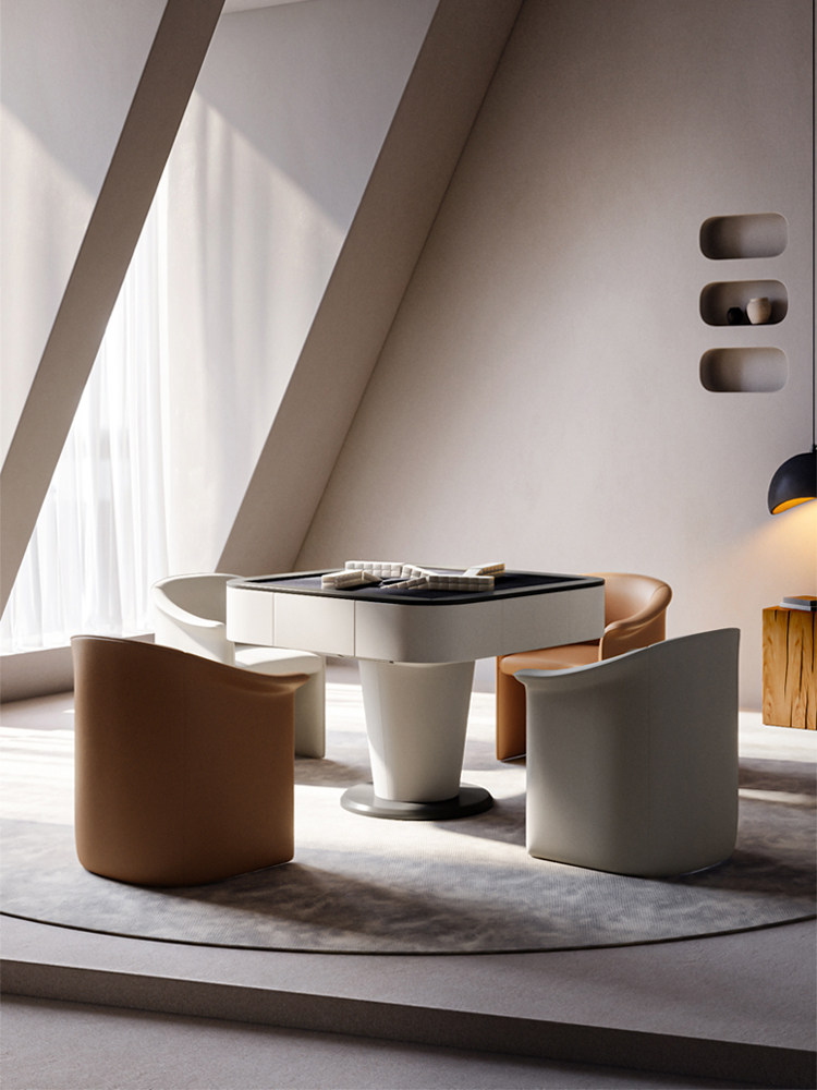 知歌实木麻将桌意式轻奢高端家用全自动多功能过山车电动麻将机