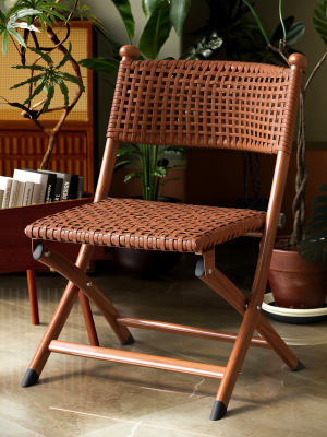 可折叠藤编椅子家用阳台藤椅老人靠背座椅户外露营便携马扎小凳子