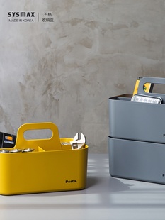 韩国SYSMAX杂物收纳筐储物盒梳妆盒多巴胺颜色搭配桌面小物件整理