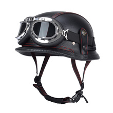 正品YSDL德式盔巡航复古半盔男女踏板男摩托车头盔机车瓢盔大兵盔