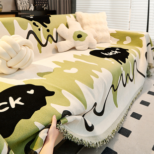 三座一贵妃位沙发垫ins风雪尼尔沙发巾简约现代四季通用沙发套罩