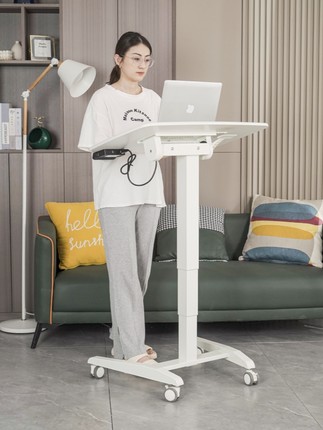 Frankwood电动可折叠站立式升降工作台移动笔记本电脑床边办公桌