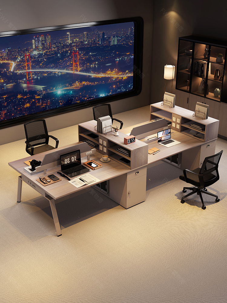 职员办公桌办公室现简约风员工办公桌桌子现代简约电脑桌椅组合