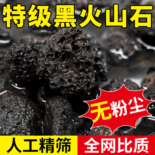 黑色天然火山石颗粒水族造景黑火山石拌土多肉铺面开鱼缸过滤底砂