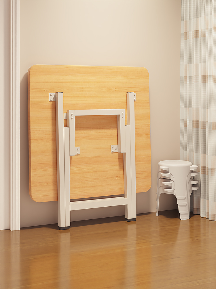 可折叠桌子简易出租屋餐桌家用便携式吃饭饭桌圆桌摆摊户外小方桌