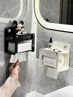 吸盘卫生间纸巾盒壁挂式高级感卫生纸厕纸洗脸巾置物架厕所卷纸架