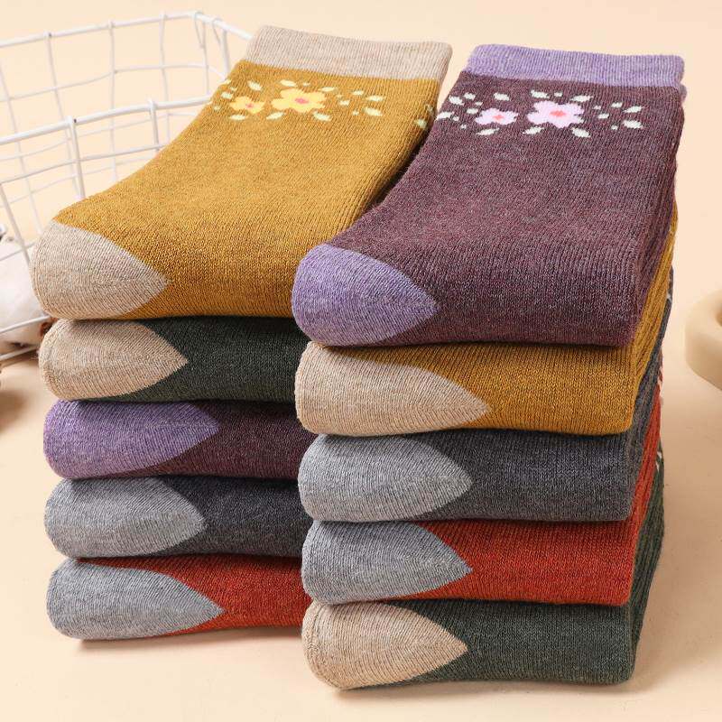 毛巾袜女冬季加厚保暖睡眠袜中老年巨厚中筒袜老人袜妈妈袜秋冬天