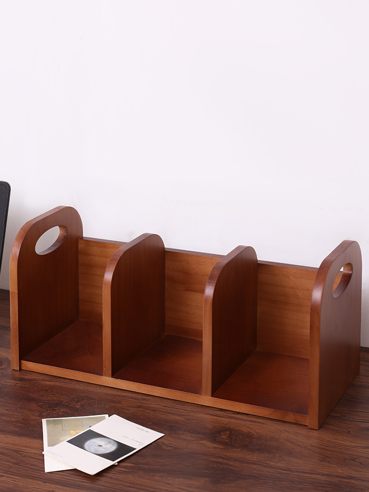 实木书架桌面简易儿童书立架办公桌收纳架置物架飘窗移动一体整理