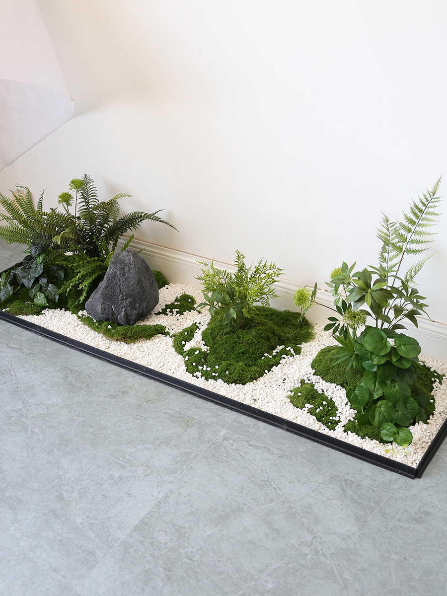 简约仿真绿植造景室内软装搭配花槽假苔藓布置摆设橱窗微景观装饰