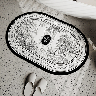 轻奢复古风软硅藻泥脚垫速干地垫厨房浴室卫生间门口吸水防滑垫子