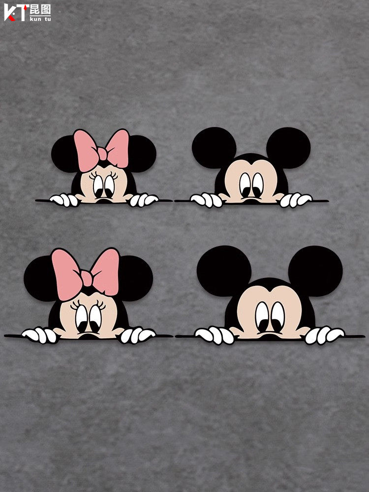 米奇米妮车贴纸电动车划痕遮挡卡通唐老鸭可爱汽车个性创意贴防水