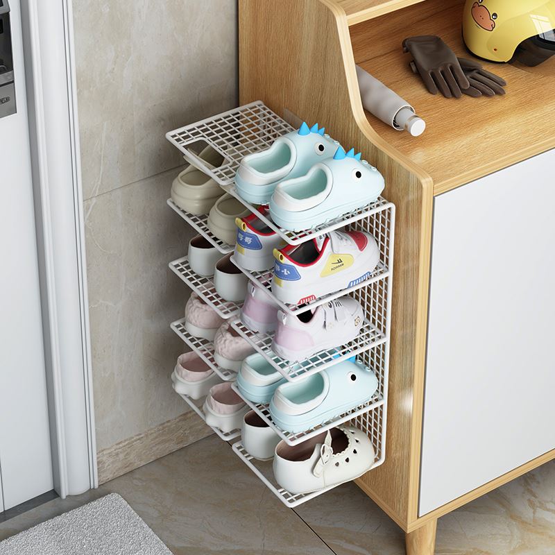 儿童鞋架壁挂式免打孔多层宝宝鞋子收纳架小窄家用进门口简易鞋柜