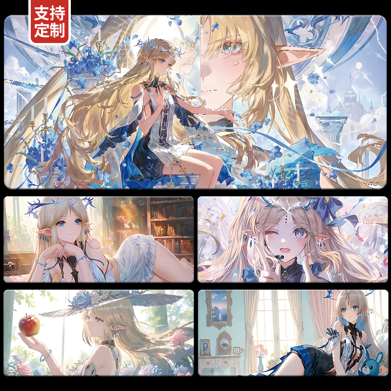 卡提希娅鼠标垫鸣潮超大号电脑游戏键盘垫子动漫书桌垫二次元护腕
