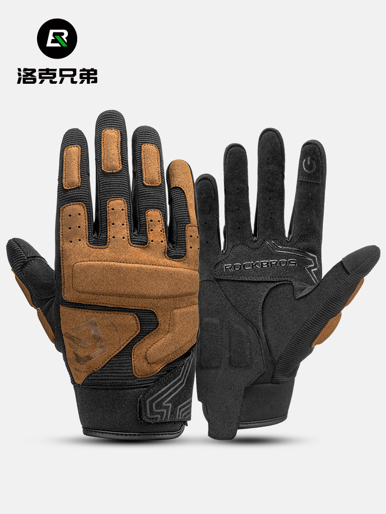 摩托车手套骑行手套全指男女夏季自行车机车防摔骑士装备