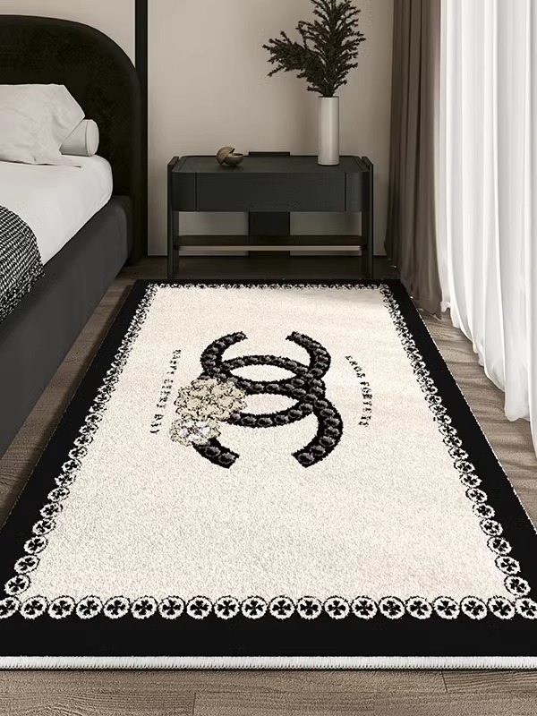 床边毯仿羊绒法式小香风轻奢高级感防水地垫卧室客厅地毯2024新款