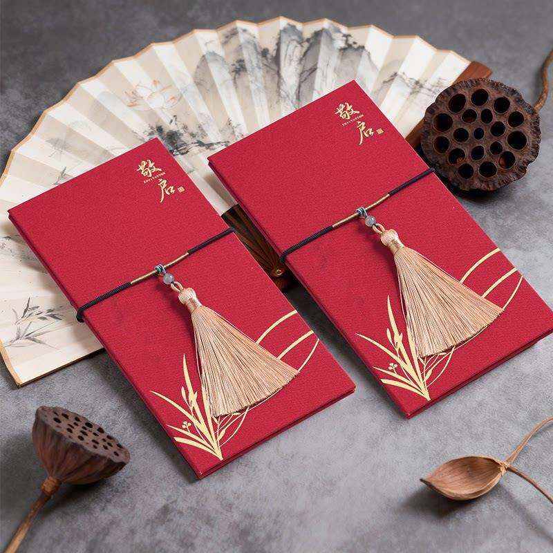 高档商务邀请函新中式奏折请帖企业会议奏折请柬折页创意国潮贺卡