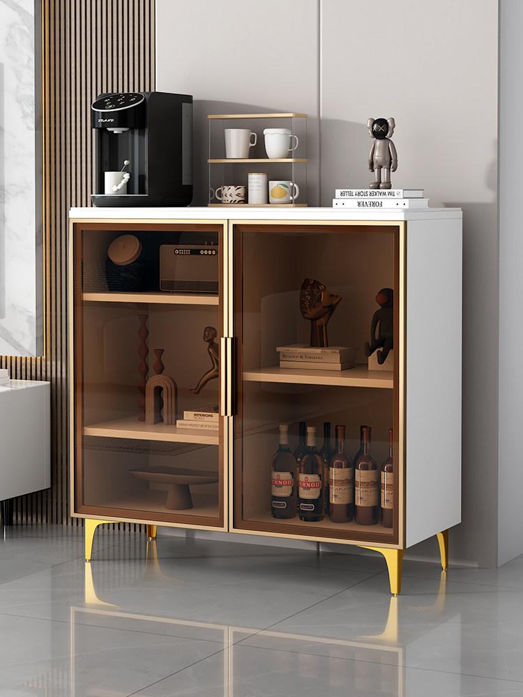 轻奢岩板餐边柜家用现代简约高级厨房客厅阳台靠墙茶水柜储物柜