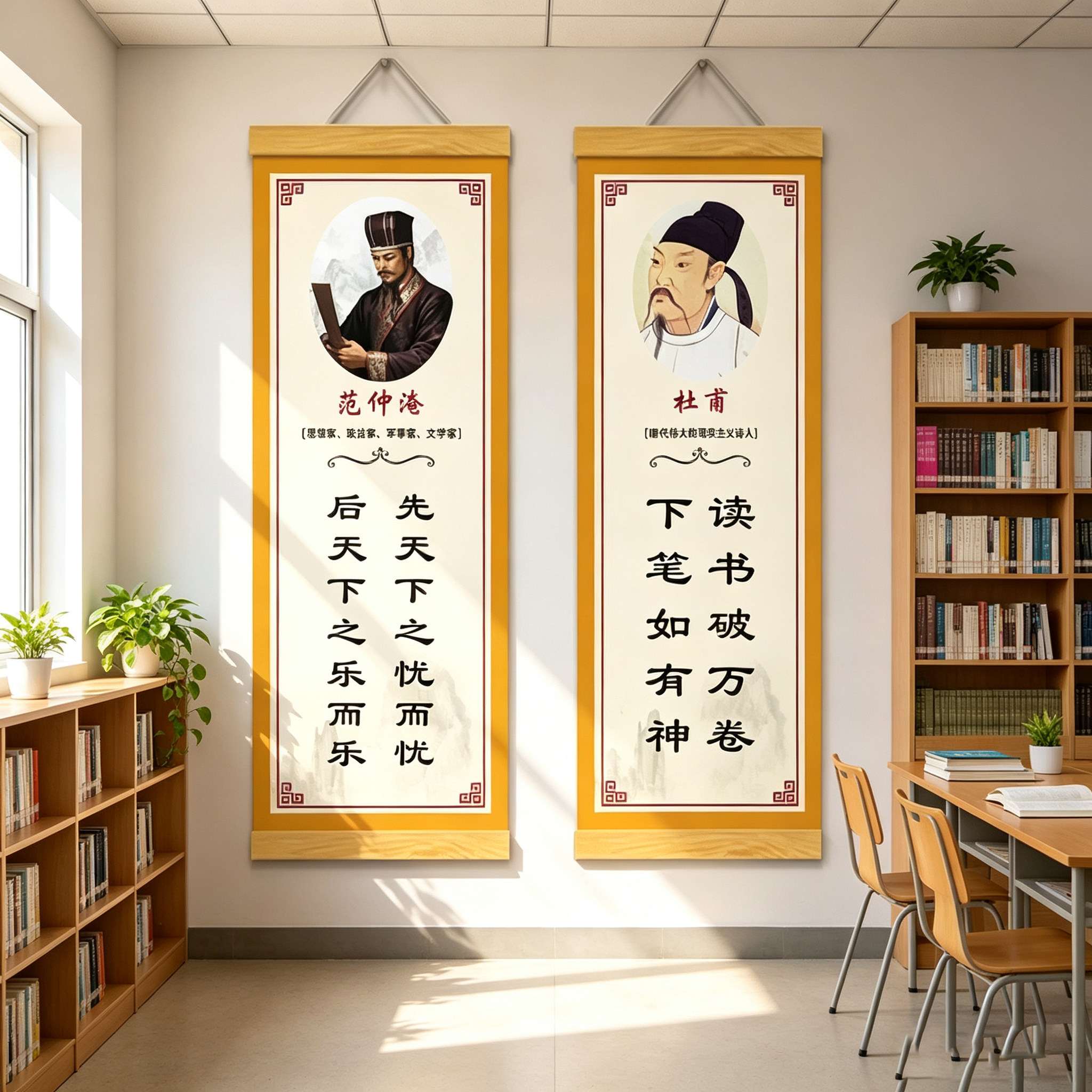 中小学教室名人名言励志标语挂画班级文化布置墙贴培训辅导班装饰