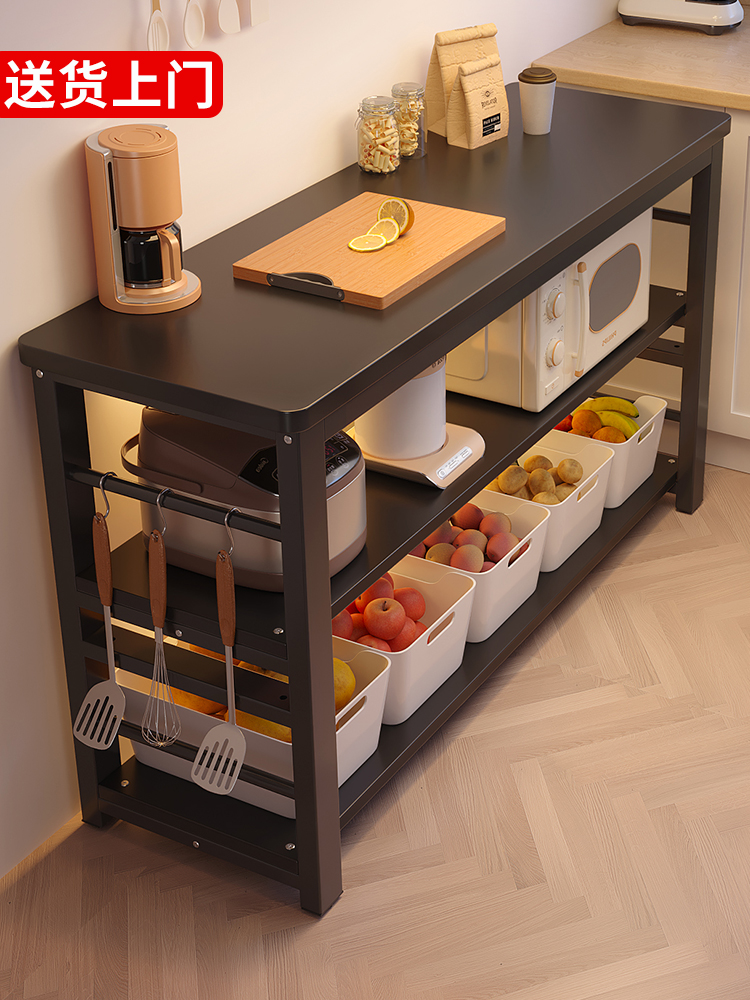 厨房多功能置物架落地多层切菜桌专用微波炉置物架储物柜收纳架子