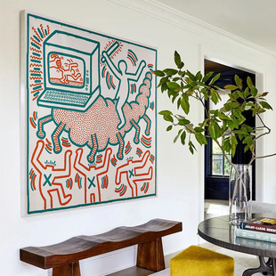 个性艺术创意墙面波普挂画涂鸦奶油多巴胺风格装饰画客餐厅包豪斯