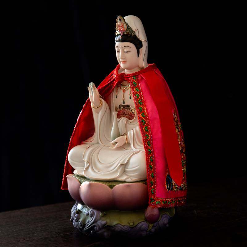 观音菩萨佛衣专用披风 佛像斗篷莲花刺绣袈裟 神像披肩佛袍衣服