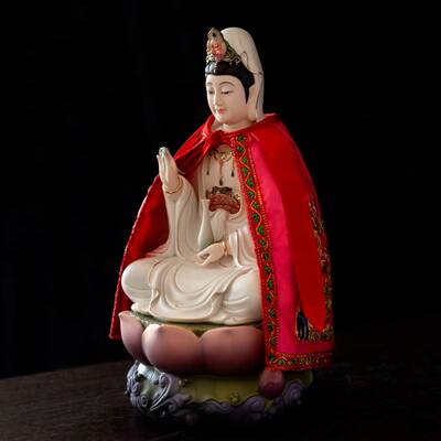 观音菩萨佛衣专用披风 佛像斗篷莲花刺绣袈裟 神像披肩佛袍衣服