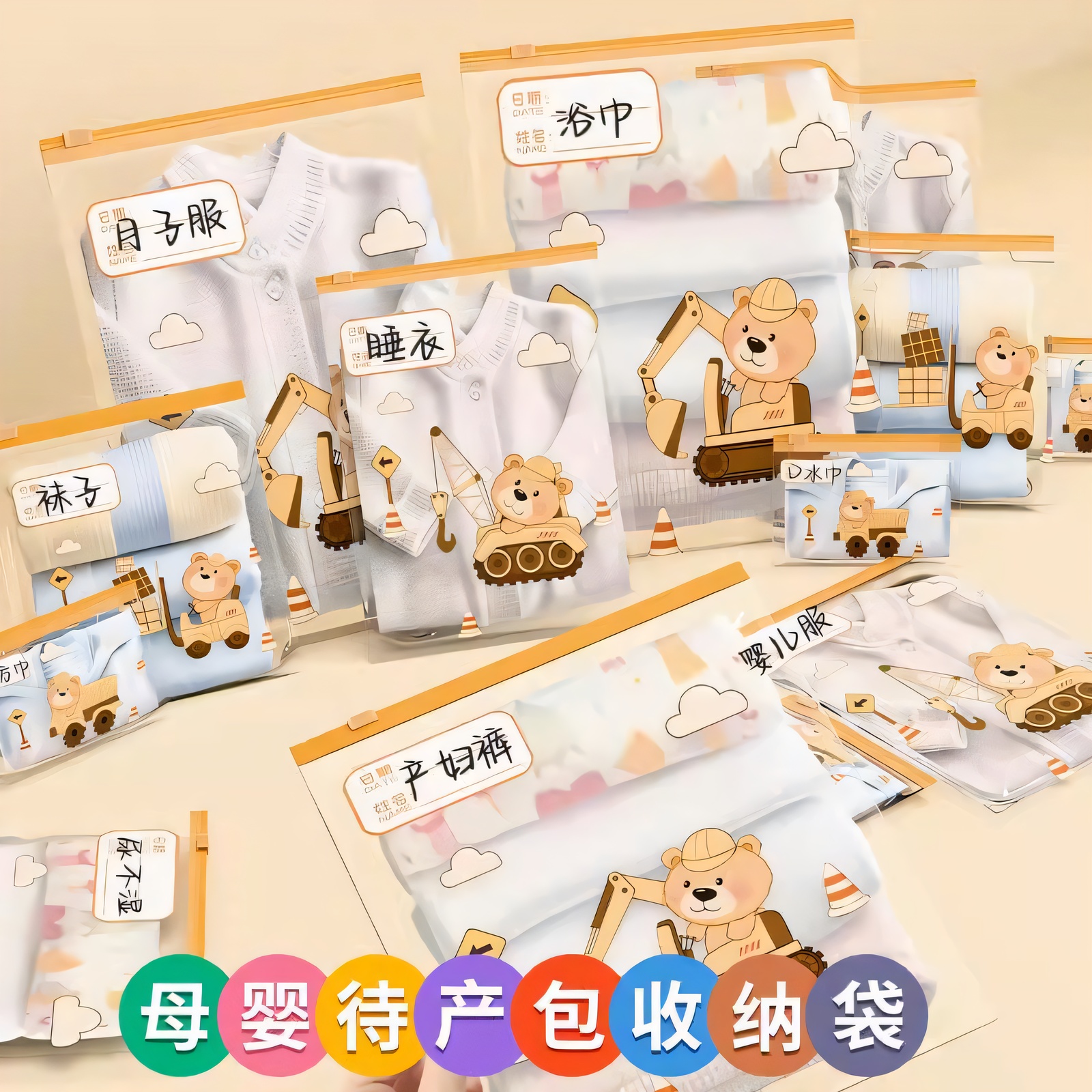 待产包收纳袋母婴儿衣服内衣收纳包入院产妇专用行李箱分装密封袋