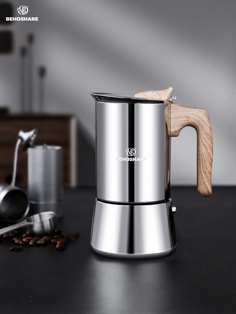 缤享不锈钢摩卡壶家用户外小型意式浓缩咖啡机单阀可明火煮咖啡壶