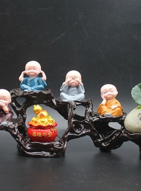 热销禅意小和尚家居装饰工艺品摆件客厅玄关电视酒柜办公桌面礼物