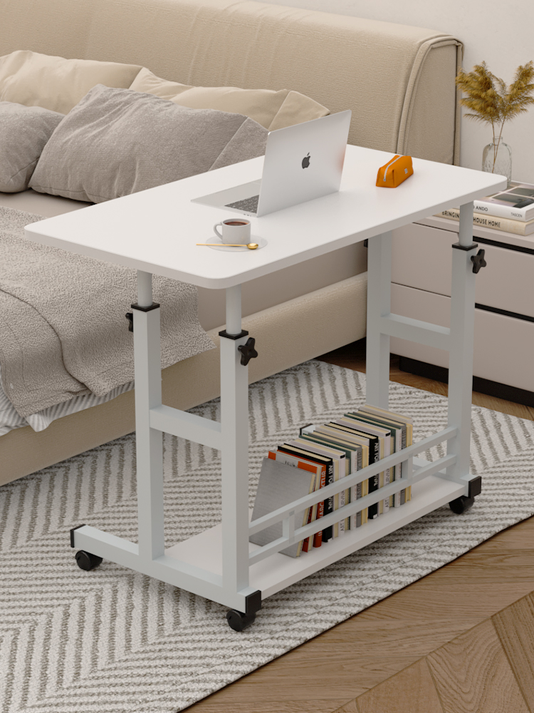 床边桌可升降移动万向轮小桌子卧室学生书桌简易宿舍懒人电脑桌子