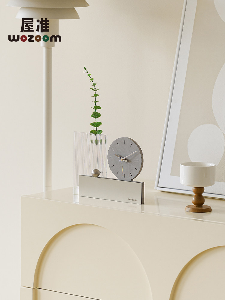 WOZOOM屋准家居玄关摆放式插花摆件客厅电视柜桌面时钟装饰品座钟,家居饰品,桌面摆件,淘宝优惠券,粉丝福利购,淘宝优惠卷