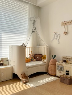 可鲁比Kelubi婴儿床可调节可移动拼接床游戏床宝宝多功能尿布台