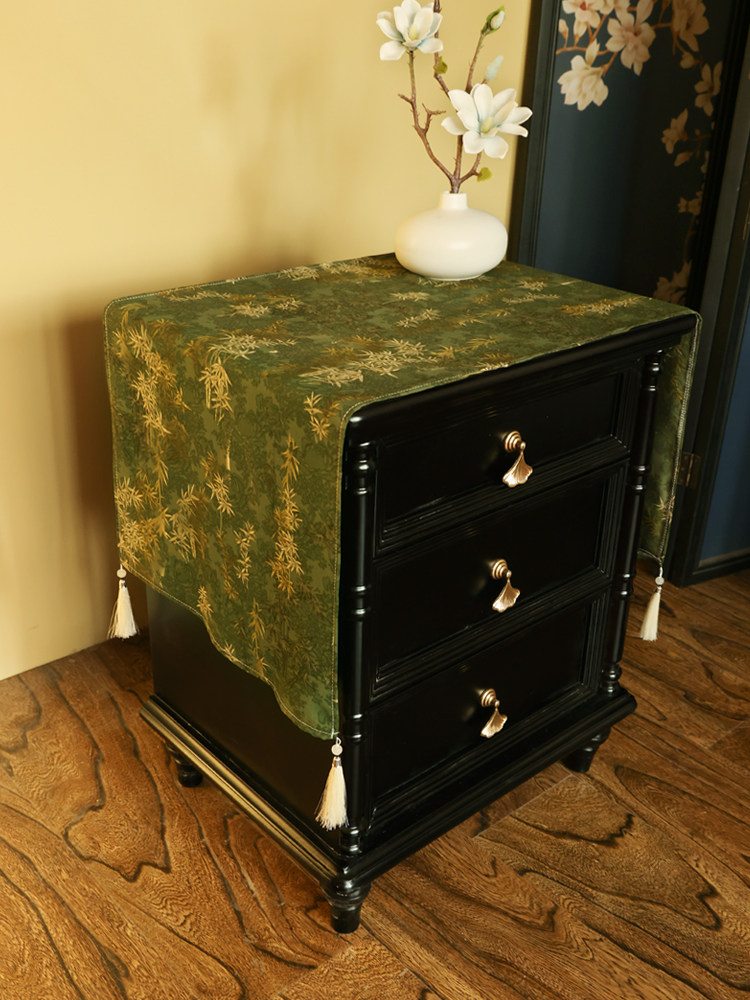 新中式床头柜盖布防尘布轻奢高级感小桌布高档卧室床头柜垫布铺巾,居家布艺,床头柜盖布,淘宝优惠券,粉丝福利购,淘宝优惠卷