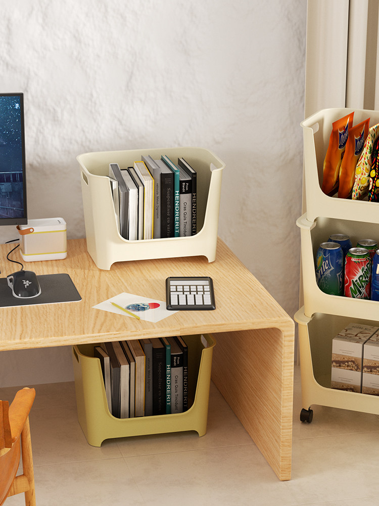 书架置物架落地多层可移动带轮小推车零食杂物桌面旁阅读收纳书柜