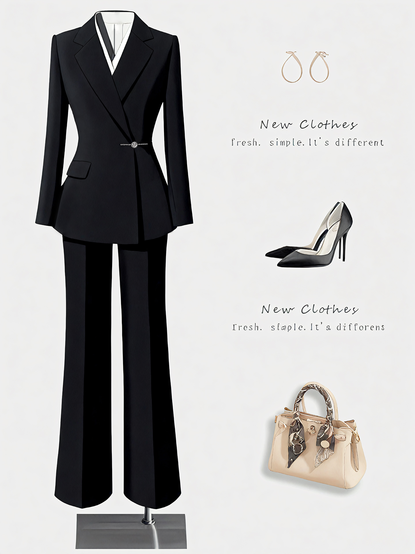 高端职业西装套装女春秋冬新款正式场合西服外套珠宝店经理工作服