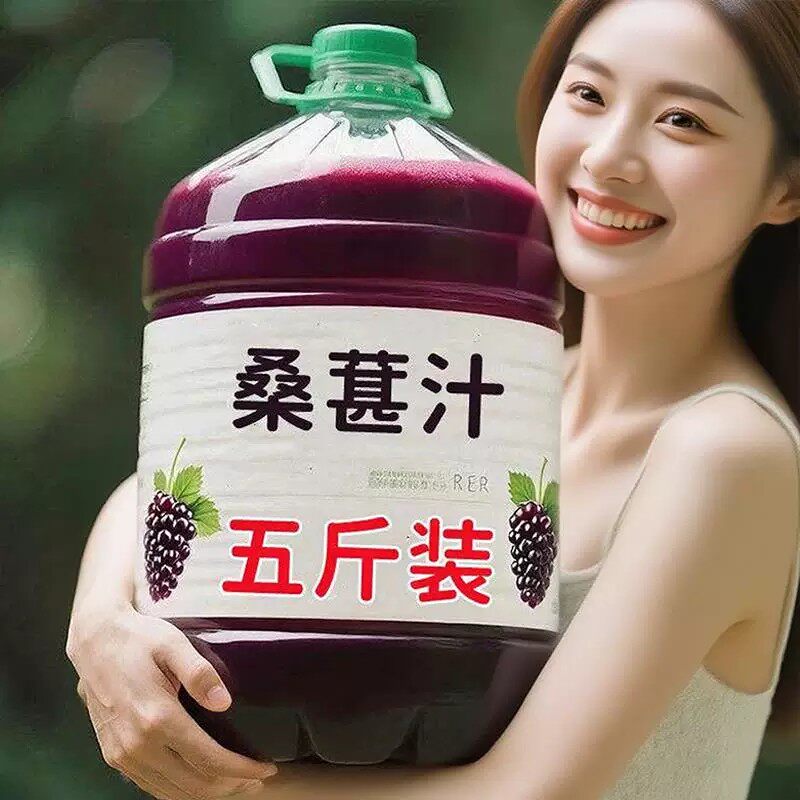5斤桑葚汁整箱卟气血不添加蔗糖原汁原浆花青素饮料1250*瓶国产