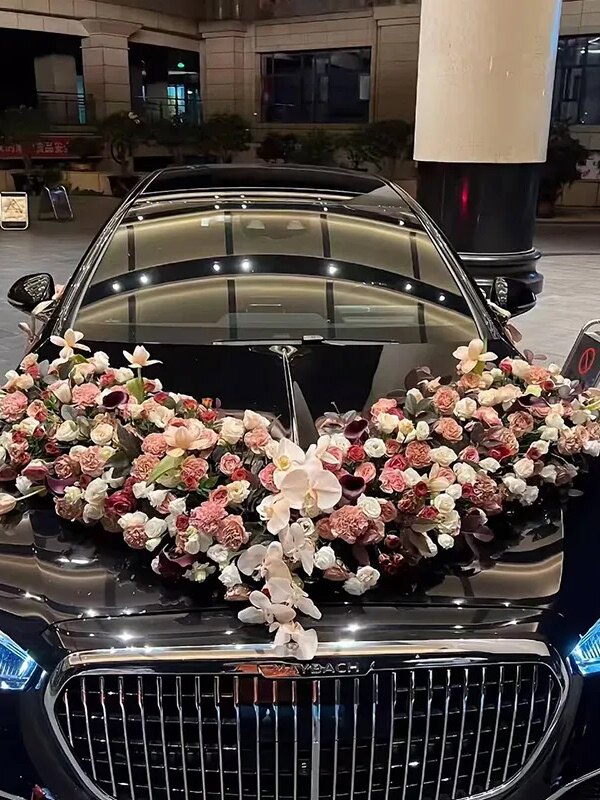 婚车装饰车头花真鲜花同城速递全套结婚婚庆布置新娘手捧花花束