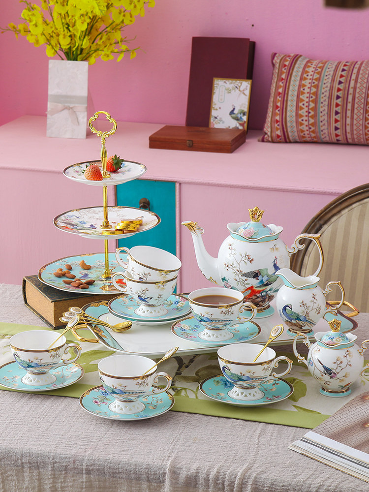 高颜值英式下午茶具茶壶轻奢高档欧式小奢华精致骨瓷咖啡杯碟套装