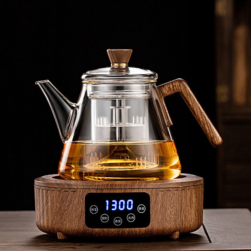 玻璃侧把煮茶壶蒸汽煮茶器耐高温烧水壶电陶炉专用养生壶家用自动