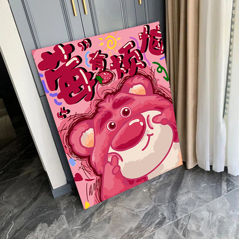 草莓熊儿童钻石画2025新款卡通动漫卧室砖石贴画手工diy简单2025