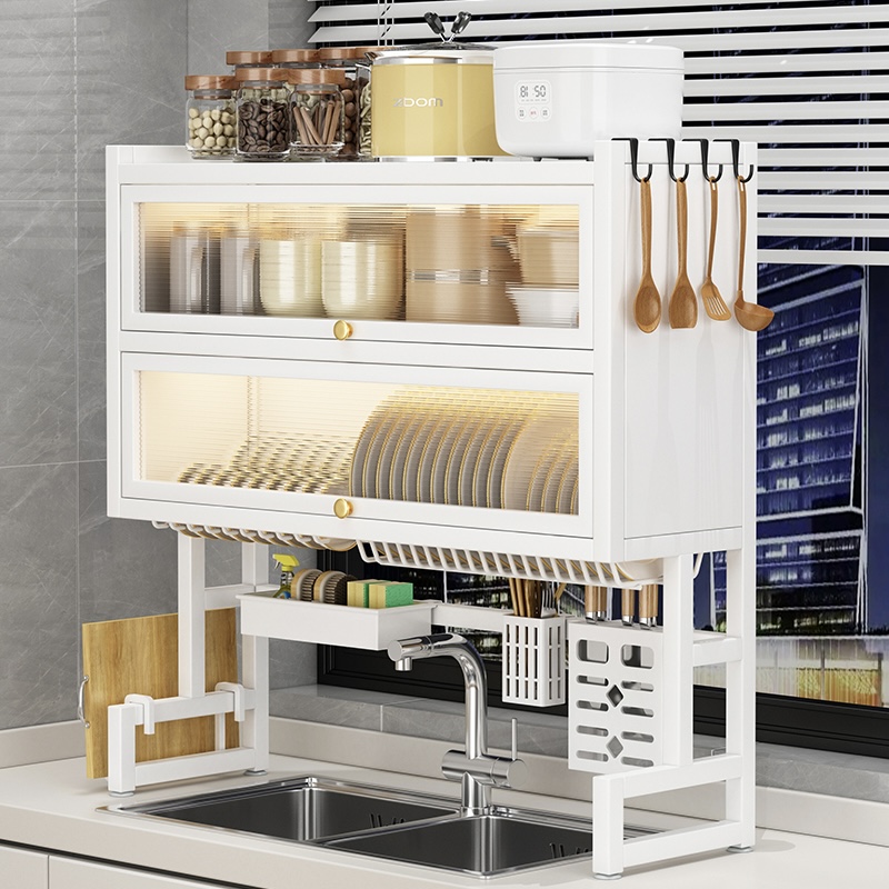 厨房水槽置物架台面多功能防尘碗柜碗碟沥水架子洗碗池多层收纳架