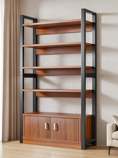 置物架多层收纳架货架家用落地客厅钢木书架展示架储物架分层架子