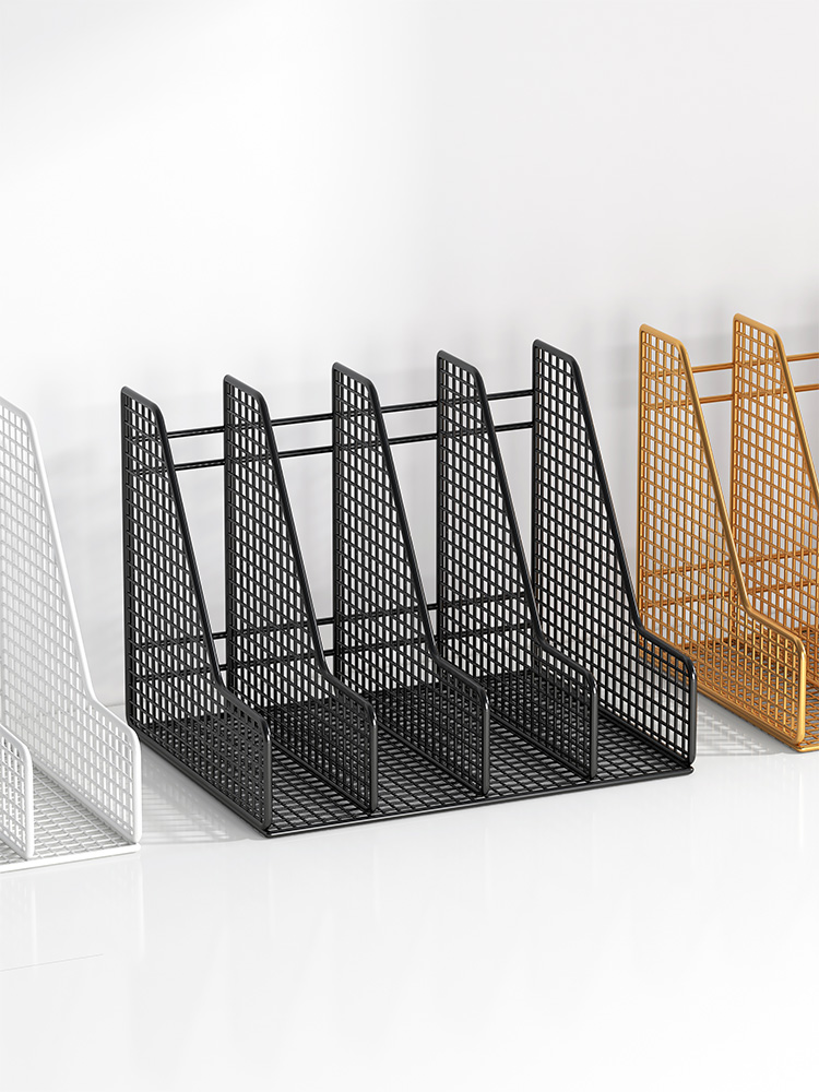 金属加厚文件收纳盒立式文件架书架简易书立架桌面文件夹办公用品