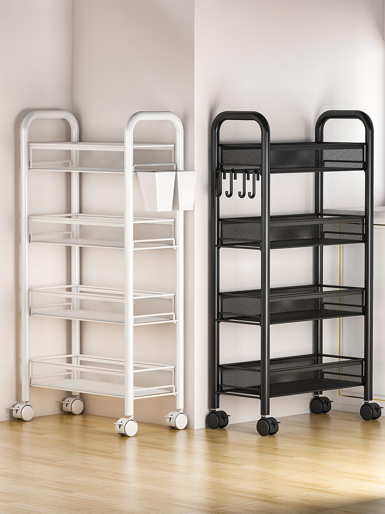 书架落地置物架小推车多层收纳架可移动宿舍桌下落地小型书柜架子