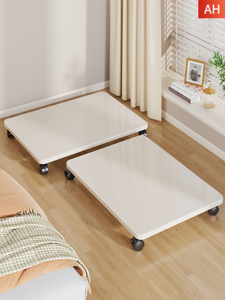 可移动收纳箱底座带滑轮置物架桌下主机托盘花架万向轮打印机托架