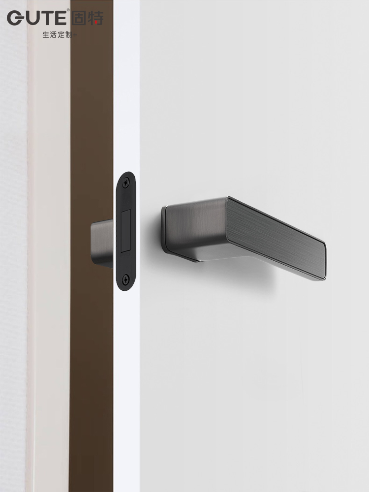 固特意式极简生态磁吸门锁室内木门卧室房间门把手静音简约锁具