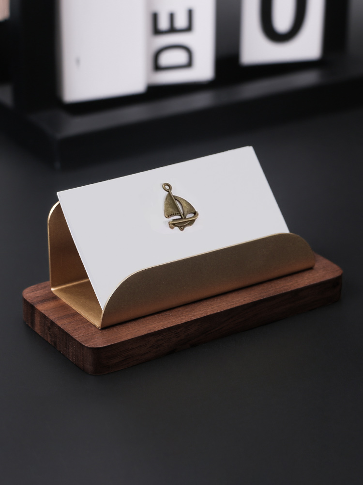 实木名片展示架高级高档名片盒大容量卡片夹桌面架卡盒盒子木质前